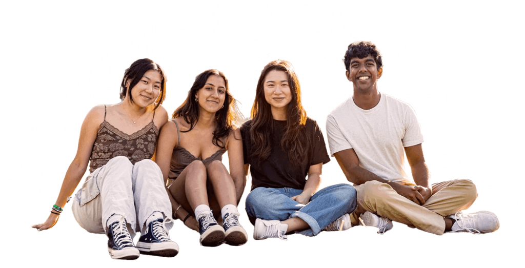 Stanford students sitting together.